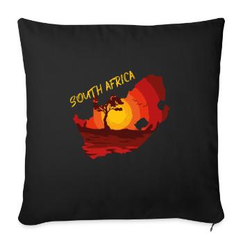 Afrique du Sud - Housse de coussin décorative 45 x 45 cm - noir - Devant