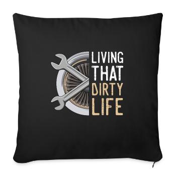 Aviation saying for an aviation technician - Sofa pillowcase 17,3'' x 17,3'' (45 x 45 cm) - black - Front