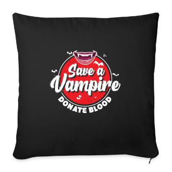 Protéger les vampires don de sang - Housse de coussin décorative 45 x 45 cm - noir - Devant
