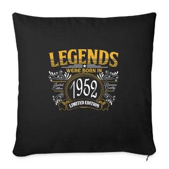 Des légendes sont nées en 1952 - Housse de coussin décorative 45 x 45 cm - noir - Devant