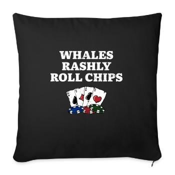 Whales Rashly Roll Chips Casino Poker Jeu - Housse de coussin décorative 45 x 45 cm - noir - Devant