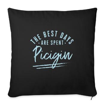 Les meilleurs jours sont passés Énonciations Picigin Picigin - Housse de coussin décorative 45 x 45 cm - noir - Devant