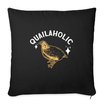 Cadeau d’amoureux des oiseaux de caille - Housse de coussin décorative 45 x 45 cm - noir - Devant