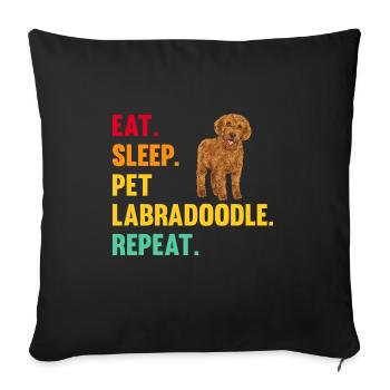 Labradoodle Dog - Sofa pillowcase 17,3'' x 17,3'' (45 x 45 cm) - black - Front