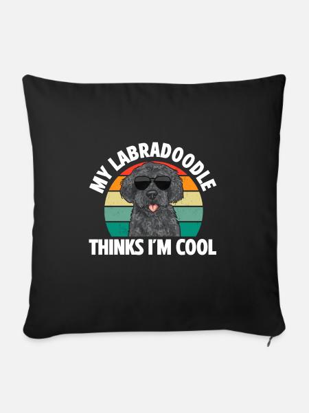 Labradoodle Hund - Sofakissenbezug 45 x 45 cm - Schwarz