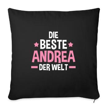 Andrea - Sofakissenbezug 45 x 45 cm - Schwarz - Vorne
