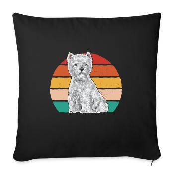 West Highland White Terrier Westie - Housse de coussin décorative 45 x 45 cm - noir - Devant