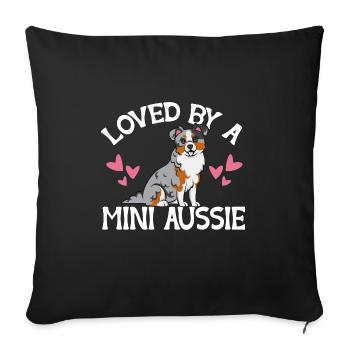 Miniature Australian Shepherd - Sofa pillowcase 17,3'' x 17,3'' (45 x 45 cm) - black - Front