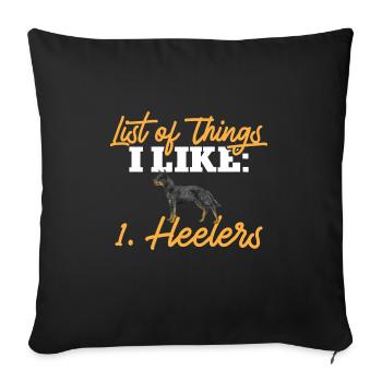 Australian Cattle Dog Red Blue Heeler - Sofa pillowcase 17,3'' x 17,3'' (45 x 45 cm) - black - Front