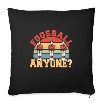 Retro Table Soccer Player Vintage Foosball Anyone - Sofa pillowcase 17,3'' x 17,3'' (45 x 45 cm) - black - Front