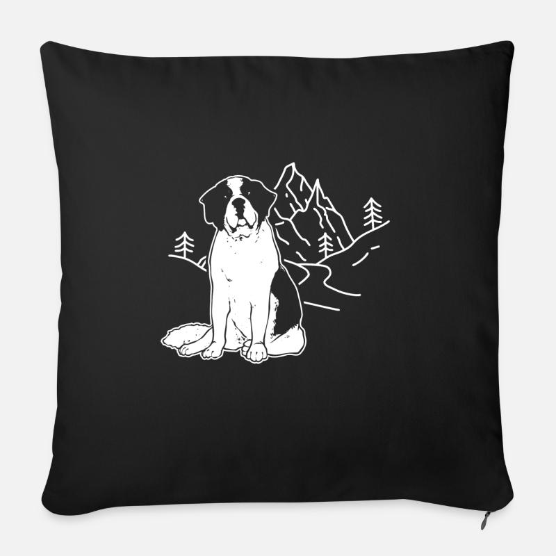 Bernhardiner St. Bernhardshund Hund - Sofakissenbezug 45 x 45 cm - Schwarz
