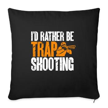 Trapschießen Skeet Tontaubenschießen - Sofakissenbezug 45 x 45 cm - Schwarz - Vorne