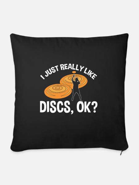 Ultimate Frisbee Wurfscheibe - Sofakissenbezug 45 x 45 cm - Schwarz