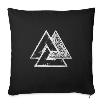 Wir sehen uns in Walhalla, Valknut Wikinger Odin Liebhaber - Sofakissenbezug 45 x 45 cm - Schwarz - Vorne
