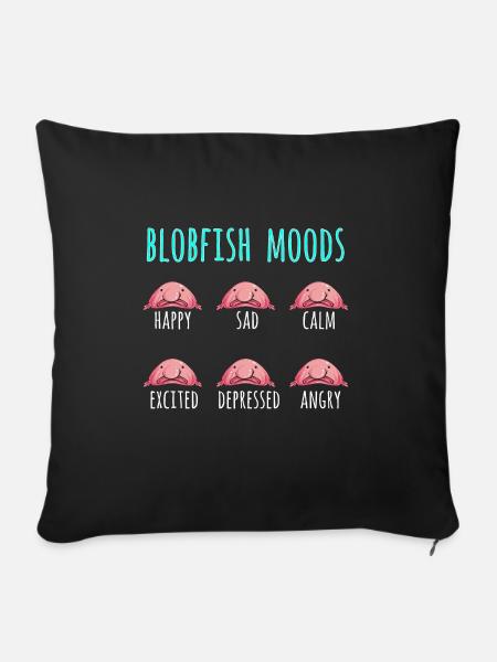 Blobfisch - Sofakissenbezug 45 x 45 cm - Schwarz