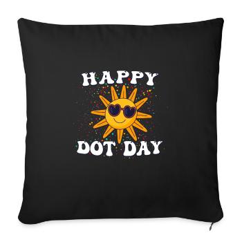 International Dot Day Retro Groovy Femmes Hommes Garçons - Housse de coussin décorative 45 x 45 cm - noir - Devant