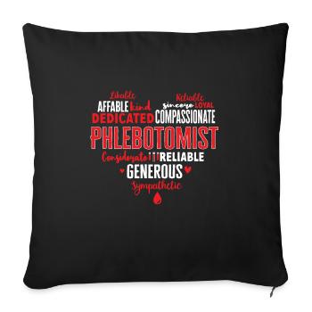 Phlebotomy Blood Draw Blood Nurse - Sofa pillowcase 17,3'' x 17,3'' (45 x 45 cm) - black - Front