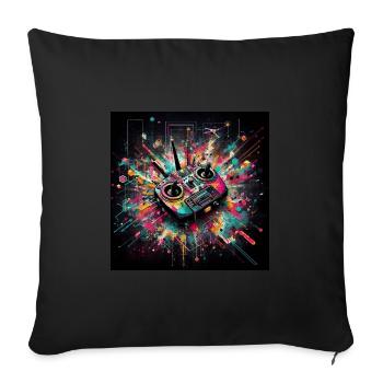 Gamer-Kunst-Drohne FPV - Sofakissenbezug 45 x 45 cm - Schwarz - Vorne