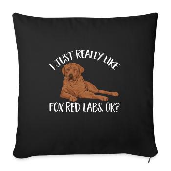 Foxred Labrador Fox Red Labrador Retriever - Sofa pillowcase 17,3'' x 17,3'' (45 x 45 cm) - black - Front