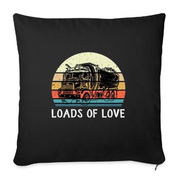 Garbage Truck Love Garbage Collection Child Boy I Gift - Sofa pillowcase 17,3'' x 17,3'' (45 x 45 cm) - black - Front