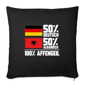 Albanische Flagge Albanischer Adler Shqiponja - Sofakissenbezug 45 x 45 cm - Schwarz - Vorne