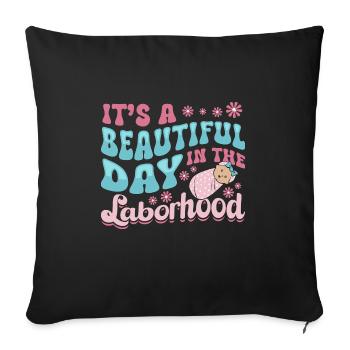 Infirmière Bébé Maternité Infirmière - Housse de coussin décorative 45 x 45 cm - noir - Devant