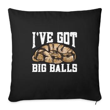 Ball Python Schlange Königspython - Sofakissenbezug 45 x 45 cm - Schwarz - Vorne