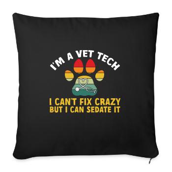 Vet Tech Veterinary Veterinary Technician - Sofa pillowcase 17,3'' x 17,3'' (45 x 45 cm) - black - Front
