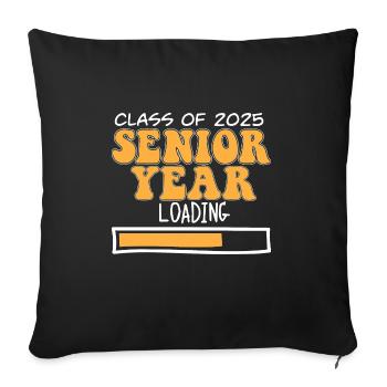 Classe de 2025 Année senior Chargement Future High - Housse de coussin décorative 45 x 45 cm - noir - Devant