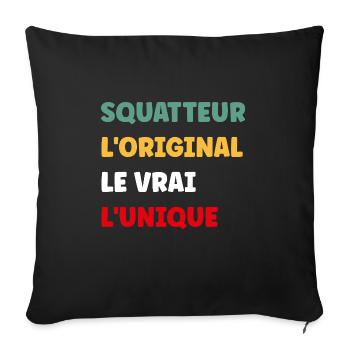 squatteur - Housse de coussin décorative 45 x 45 cm - noir - Devant