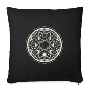 Pale Moon Mandala - Sofa pillowcase 17,3'' x 17,3'' (45 x 45 cm) - black - Front