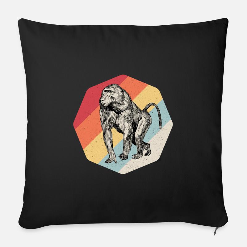 Pavian Affe Gorilla Geschenk - Sofakissenbezug 45 x 45 cm - Schwarz