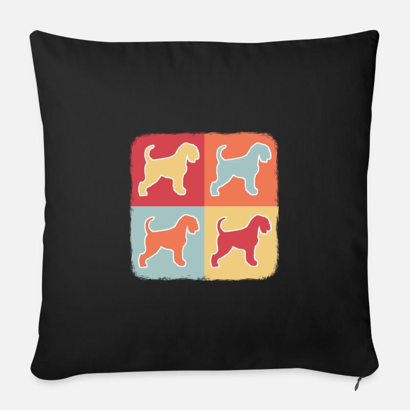 schnauzer - Housse de coussin décorative 45 x 45 cm - noir