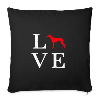 Greyhound greyhound gift - Sofa pillowcase 17,3'' x 17,3'' (45 x 45 cm) - black - Front