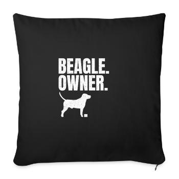 Beagle Besitzer Geschenk - Sofakissenbezug 45 x 45 cm - Schwarz - Vorne
