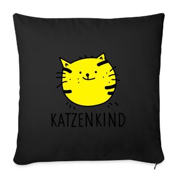 Katzenkind (b) - Sofakissenbezug 45 x 45 cm - Schwarz - Vorne