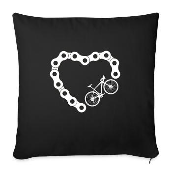 Gravelbike Gravel road bike bike gift retro - Sofa pillowcase 17,3'' x 17,3'' (45 x 45 cm) - black - Front