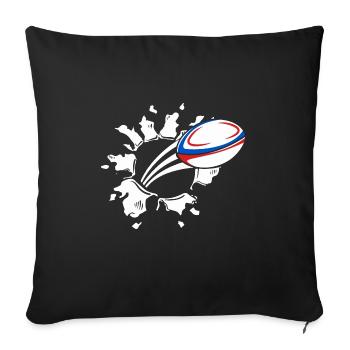 Rugby France Rugby Maillot Pour les Français Et - Housse de coussin décorative 45 x 45 cm - noir - Devant