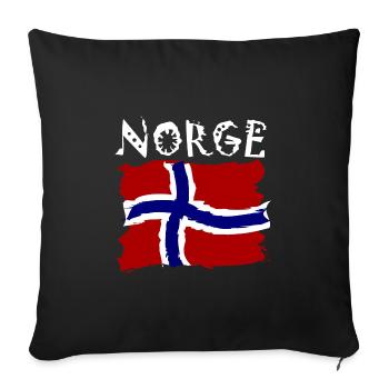 Norge - Norway - Norwegen - Sofa pillowcase 17,3'' x 17,3'' (45 x 45 cm) - black - Front