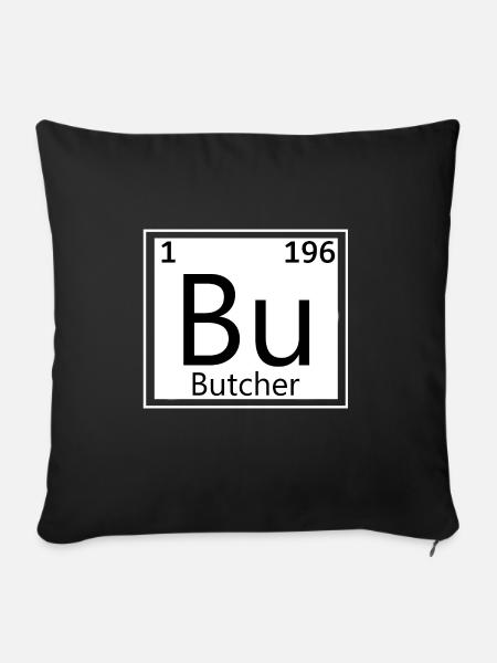 Metzger Periodensystem Fleisch Fleischer - Sofakissenbezug 45 x 45 cm - Schwarz