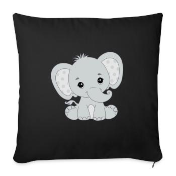 Baby Elephant Funny Sweet T-shirt Gift Idea - Sofa pillowcase 17,3'' x 17,3'' (45 x 45 cm) - black - Front