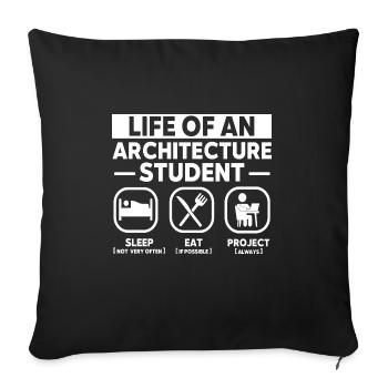 Architect Art Architecture Designer - Sofa pillowcase 17,3'' x 17,3'' (45 x 45 cm) - black - Front