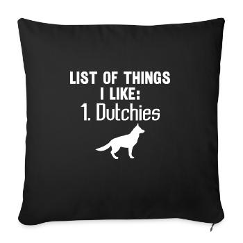 Holländischer Schäferhund Dutch Shepherd - Sofakissenbezug 45 x 45 cm - Schwarz - Vorne