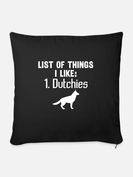 Holländischer Schäferhund Dutch Shepherd - Sofakissenbezug 45 x 45 cm - Schwarz