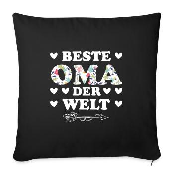 Oma Großmutter Großmütter Geschenk - Sofakissenbezug 45 x 45 cm - Schwarz - Vorne