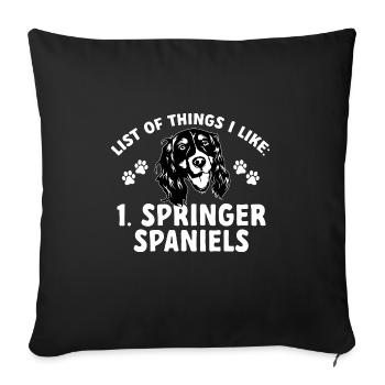 Chien d’épagneul Springer anglais - Housse de coussin décorative 45 x 45 cm - noir - Devant