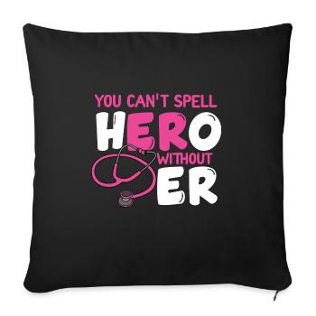 Infirmière aux urgences comme dans Hero - Housse de coussin décorative 45 x 45 cm - noir - Devant