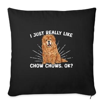 Chow Chow Chien - Housse de coussin décorative 45 x 45 cm - noir - Devant