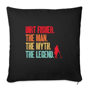 Détecteur de métaux Détection de métaux Chasse au trésor - Housse de coussin décorative 45 x 45 cm - noir - Devant