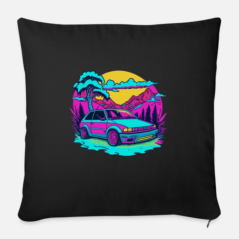 Deutsches Retro-Auto - Sofakissenbezug 45 x 45 cm - Schwarz